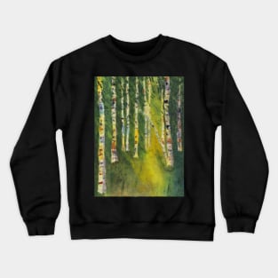 Sunlit Birches Watercolor Batik Crewneck Sweatshirt